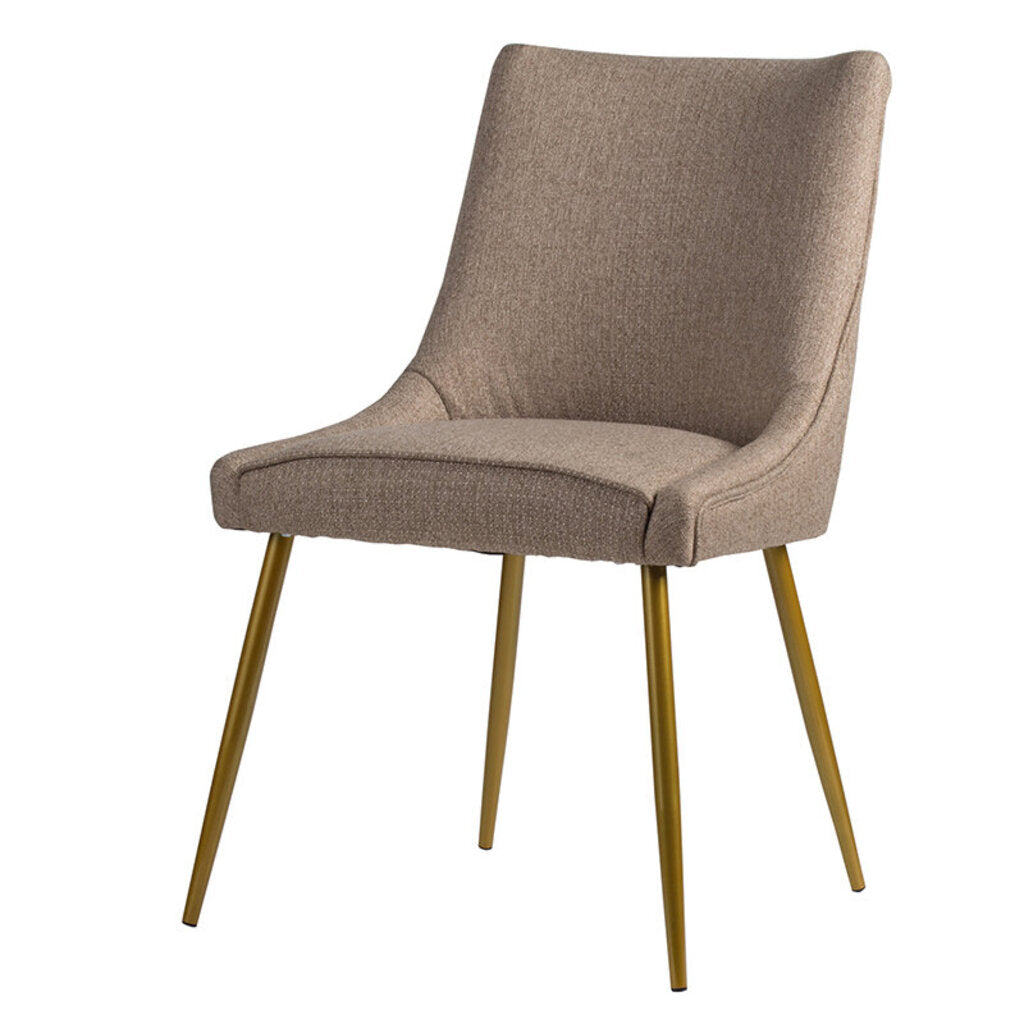 Mid-Century Modern Dining Chair, Natural Fabric