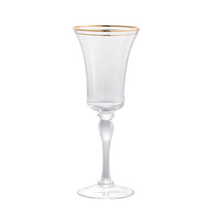 Glass Wine Glass with Gold Rim