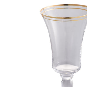 Glass Wine Glass with Gold Rim