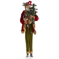 38" Santa with Walking Stick, Lantern & Tree