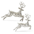 18.5" Silver Metal Leaping Deer Wall Art