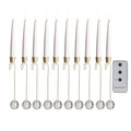 Set of 10 Lighted Candle Ornaments with Remote