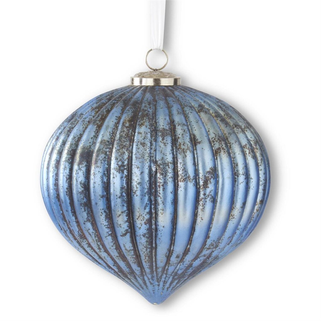 10" Blue Mercury Glass Ornament