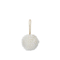 4.25" White Petal Leaf Ball Ornament