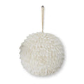 8" White Petal Leaf Ball Ornament