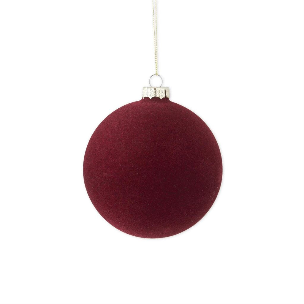 5.75" Burgundy Velvet Glass Ornament