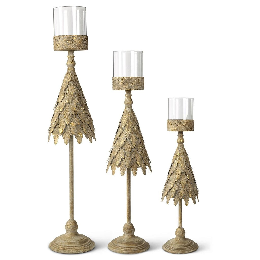 Medium Gold Metal Tree Candleholder