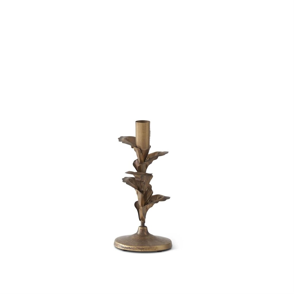 8" Gold Metal Floral Petal Taper Candleholder