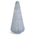 18" Embossed Frosted Light Blue Glass Tree