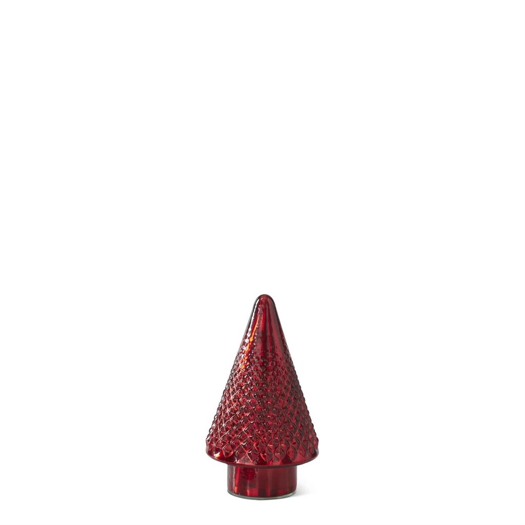 9" Red Mercury Glass Tree